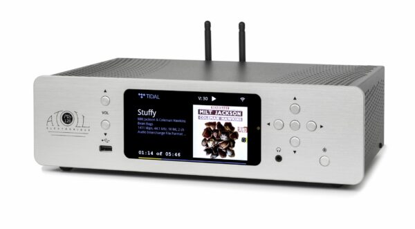 Atoll MS 120 Netzwerkplayer front silber mit Display TIDAL