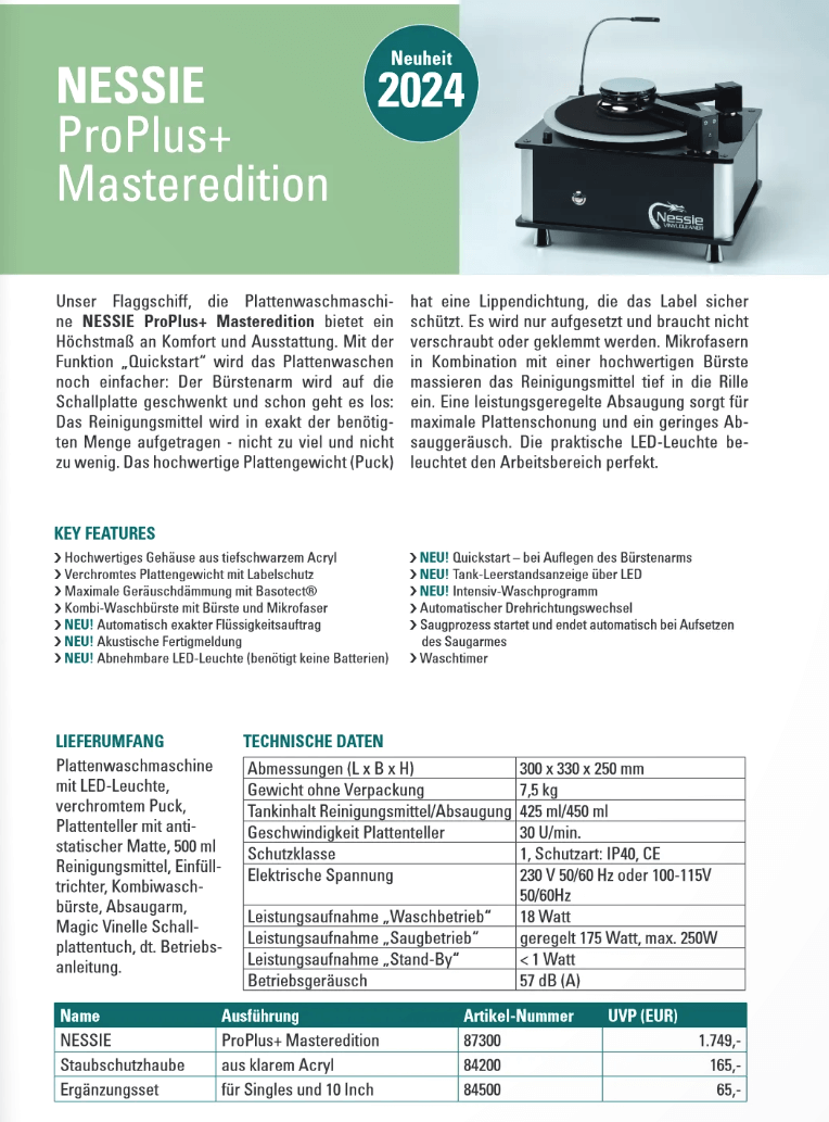 Nessie ProPlus+ Masteredition Datenblatt