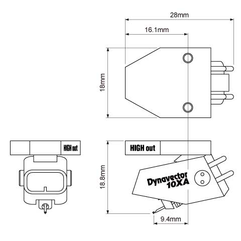 Dynavector 10XA-H/L Abmessungen