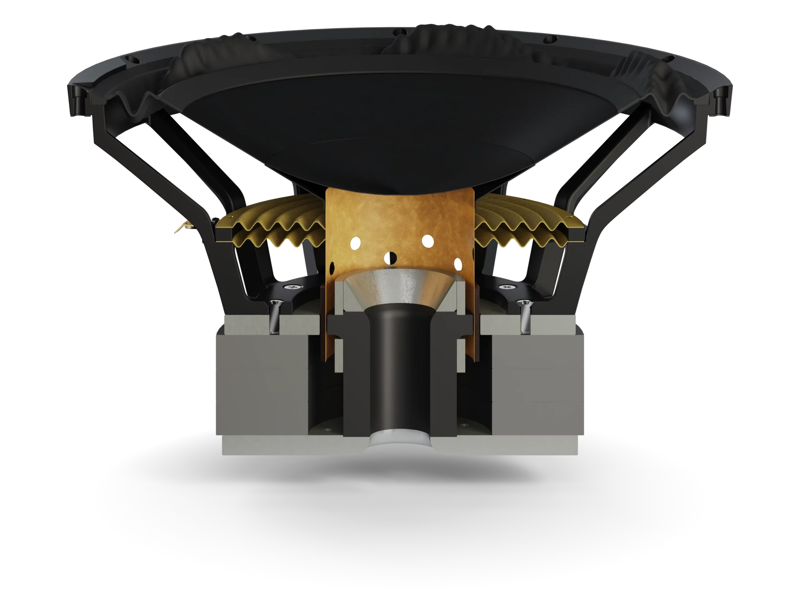 SUB_V-16-F_Woofer_cutthrough DALI_SUB_V-16-F_Black_woofer