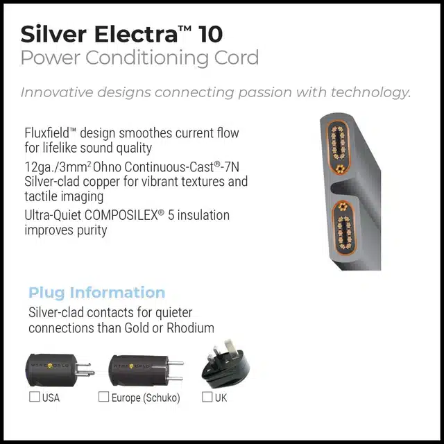 Wireworld SIlver Electra 10 Netzkabel Box Back
